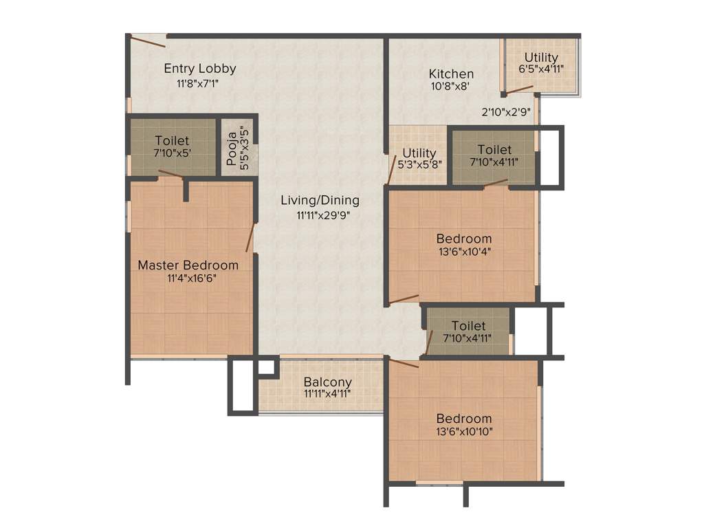 Newry Park Tower (3BHK+3T (1,792 sq ft) 1792 sq ft)