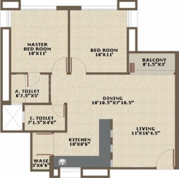 RED Baroda Skyz (2BHK+2T (1,030 sq ft) 1030 sq ft) RED Baroda Skyz (2BHK+2T (1,030 sq ft) 1030 sq ft)