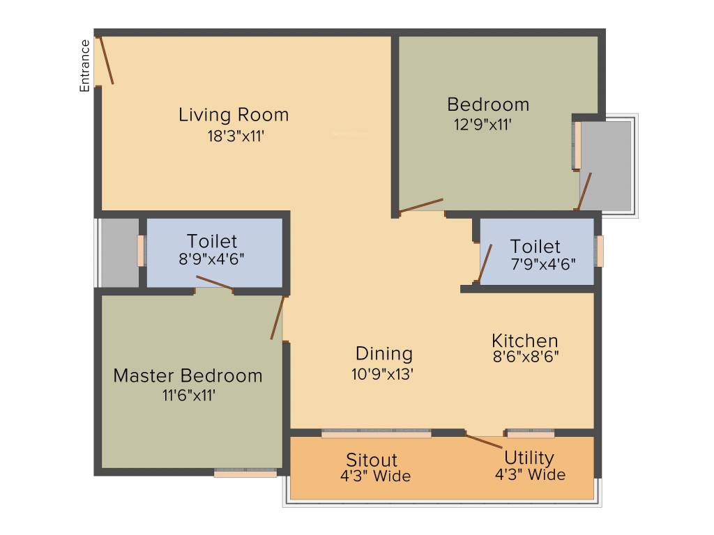 Suvega Amrutha Residency (2BHK+2T (1,170 sq ft) 1170 sq ft)