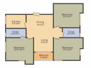 Swastic Usha (3BHK+2T (1,400 sq ft) 1400 sq ft)