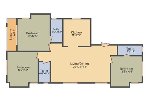 Swastic Manisha (3BHK+3T (1,500 sq ft) 1500 sq ft) Swastic Manisha (3BHK+3T (1,500 sq ft) 1500 sq ft)