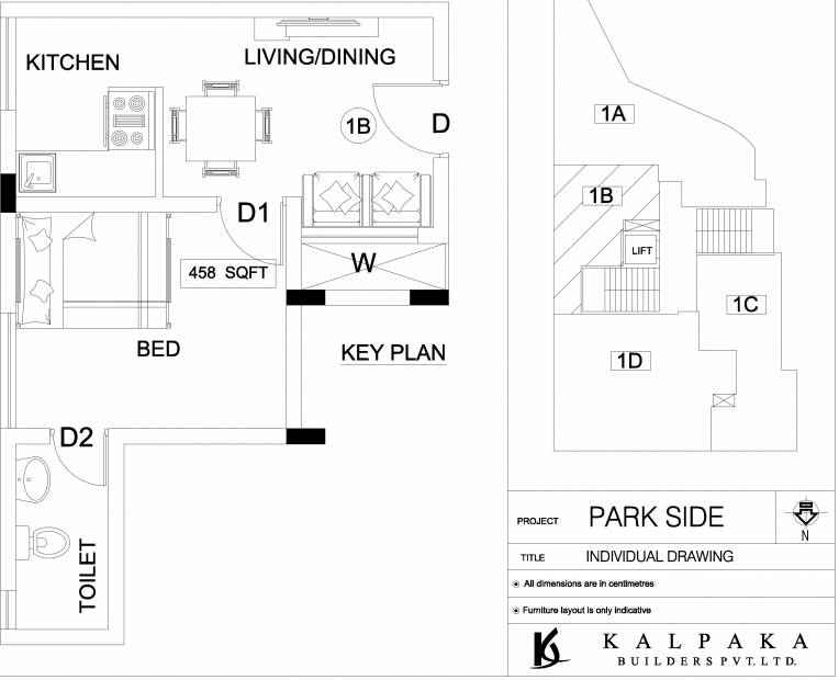 Kalpaka Parkside Apartments (1BHK+1T (458 sq ft) 458 sq ft)