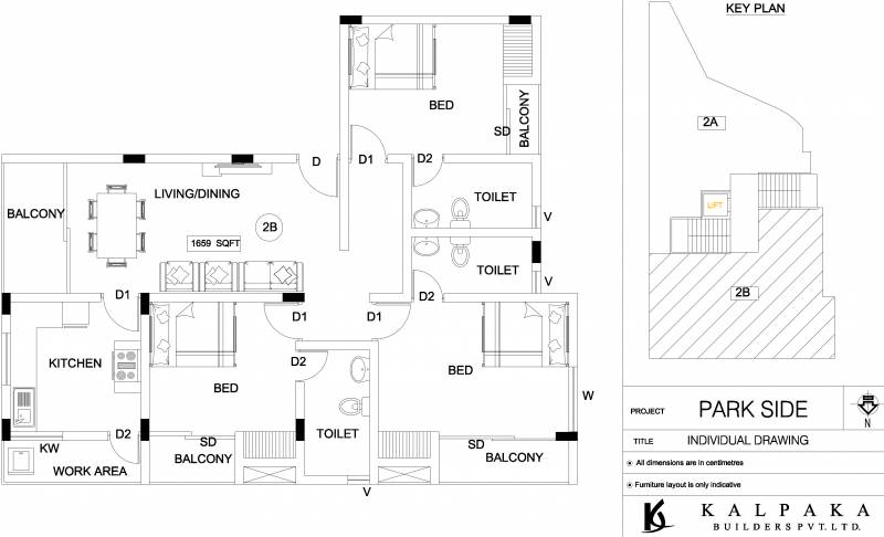 Kalpaka Parkside Apartments (3BHK+3T (1,659 sq ft) 1659 sq ft)
