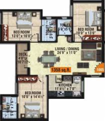 Sidharth Upscale (3BHK+3T (1,358 sq ft) 1358 sq ft) Sidharth Upscale (3BHK+3T (1,358 sq ft) 1358 sq ft)