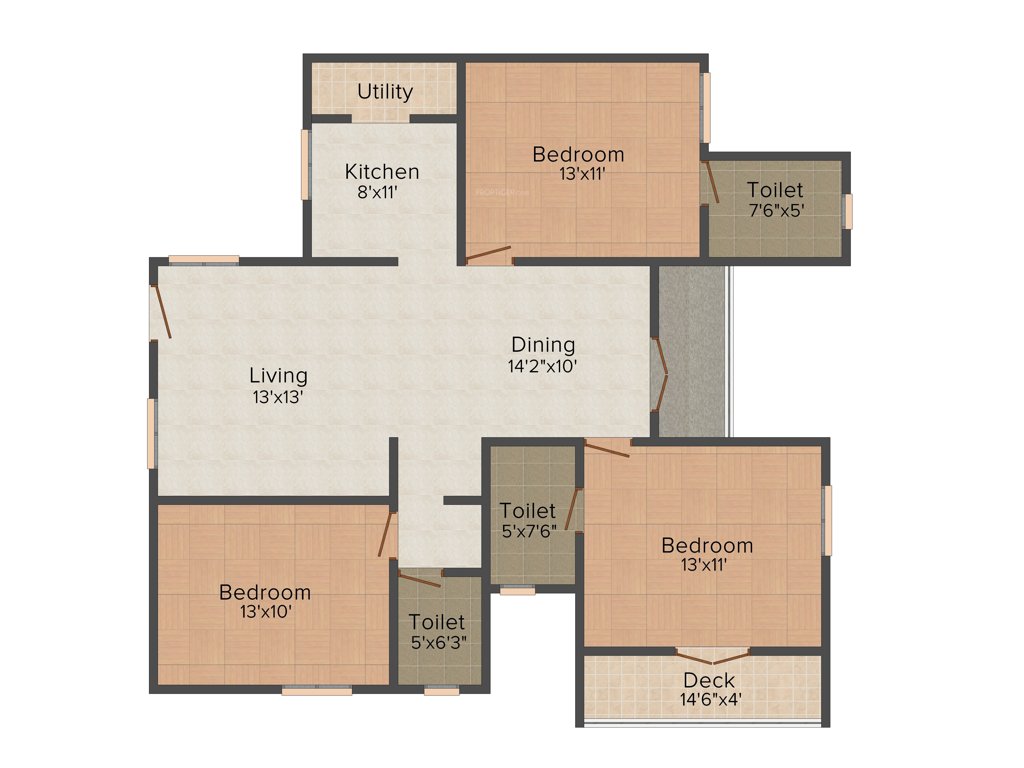 Sidharth Upscale (3BHK+3T (1,579 sq ft) 1579 sq ft)