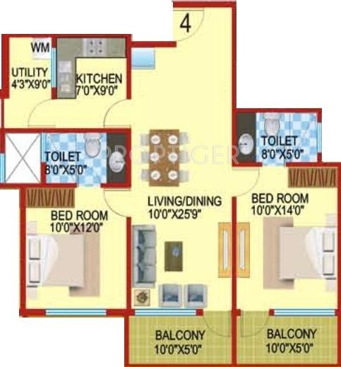 Vishnu Habitat (2BHK+2T (1,200 sq ft) 1200 sq ft)
