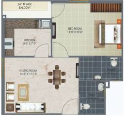 NK Vrindapuram Apartment (1BHK+2T (805 sq ft) 805 sq ft)