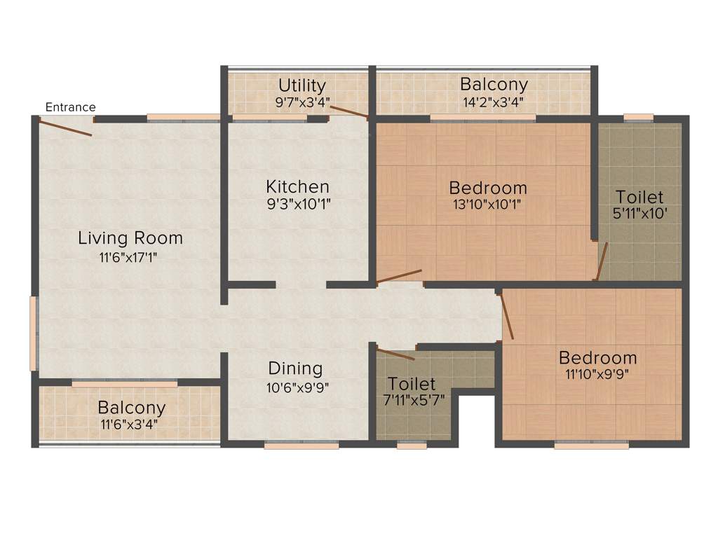 Arun Saindhavi (2BHK+2T (1,145 sq ft) 1145 sq ft)