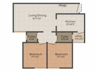 Arun Saindhavi (2BHK+2T (710 sq ft) 710 sq ft)