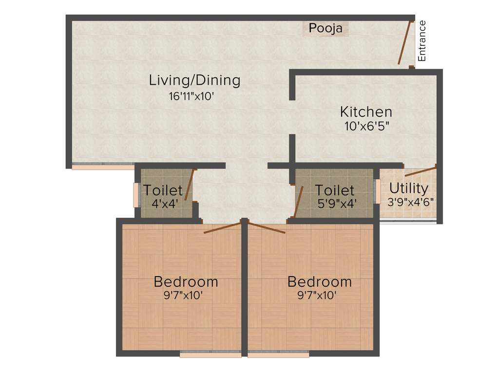 Arun Saindhavi (2BHK+2T (710 sq ft) 710 sq ft)