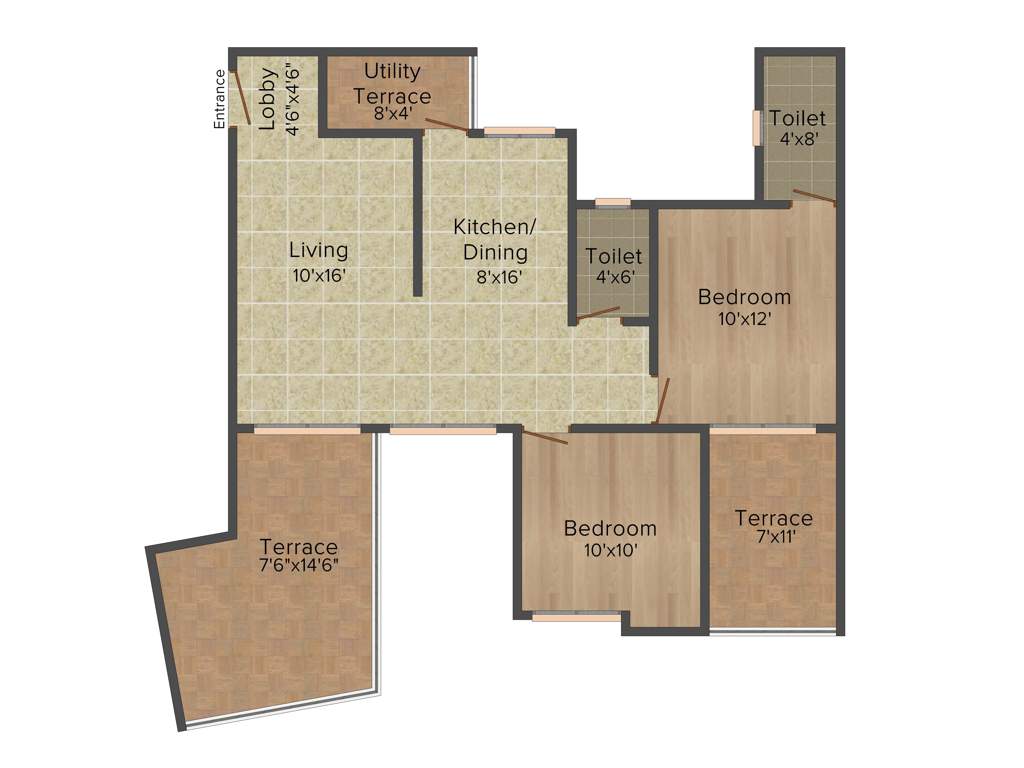 Mittal ArcVista (2BHK+2T (1,121 sq ft) 1121 sq ft)