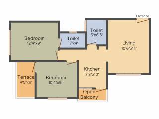 Ganesh Urban Forest (2BHK+2T (770 sq ft) 770 sq ft)