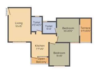 Ganesh Urban Forest (2BHK+2T (783 sq ft) 783 sq ft)