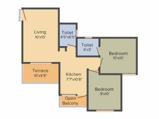 Ganesh Urban Forest (2BHK+2T (801 sq ft) 801 sq ft)