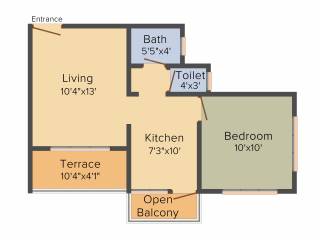 Ganesh Urban Forest (1BHK+1T (574 sq ft) 574 sq ft)