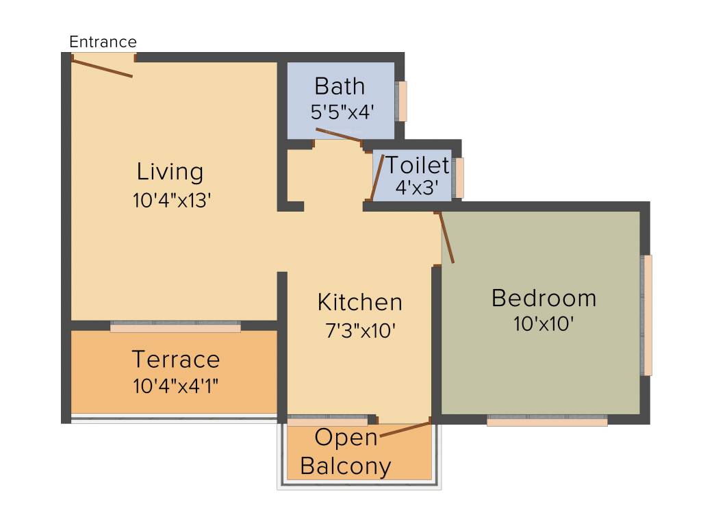 Ganesh Urban Forest (1BHK+1T (574 sq ft) 574 sq ft)