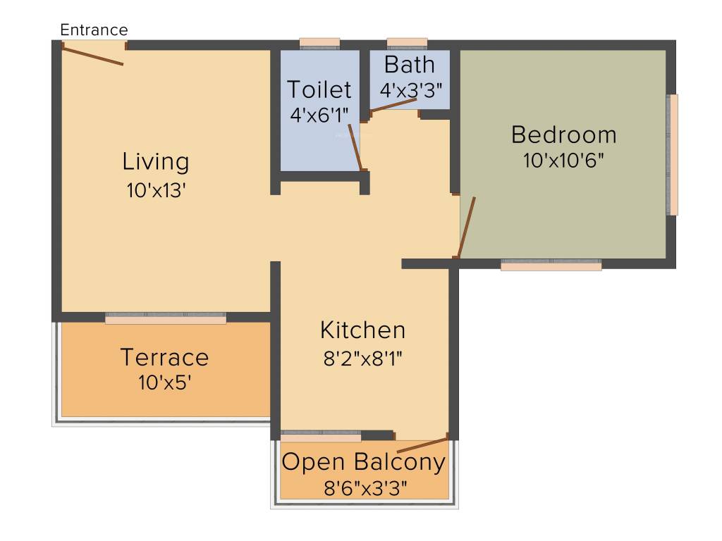 Ganesh Urban Forest (1BHK+1T (637 sq ft) 637 sq ft)