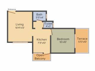 Ganesh Urban Forest (1BHK+1T (590 sq ft) 590 sq ft)