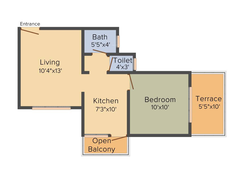 Ganesh Urban Forest (1BHK+1T (590 sq ft) 590 sq ft)