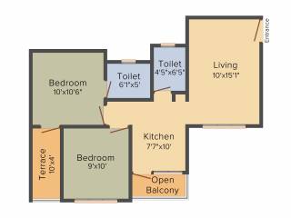 Ganesh Urban Forest (2BHK+2T (773 sq ft) 773 sq ft)