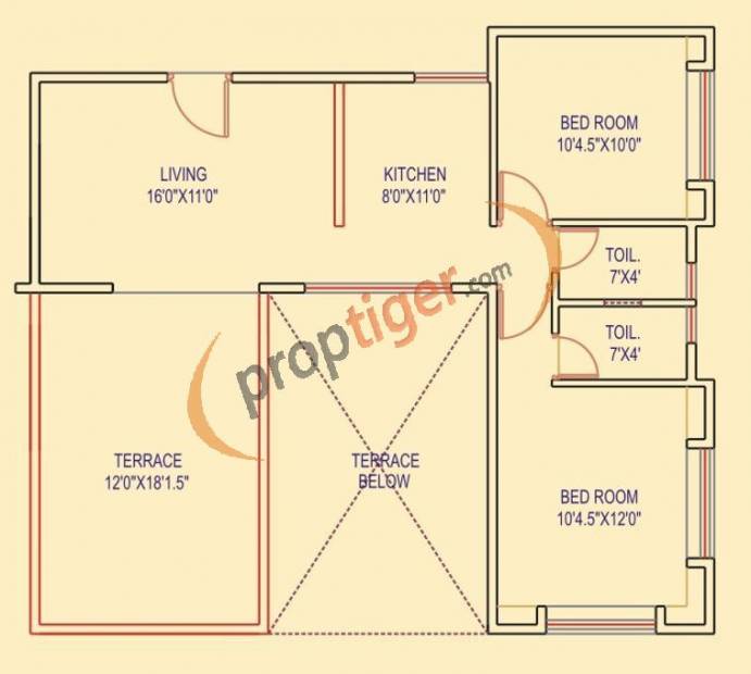 Kenjale Spring Meadows (2BHK+2T (910 sq ft) 910 sq ft)