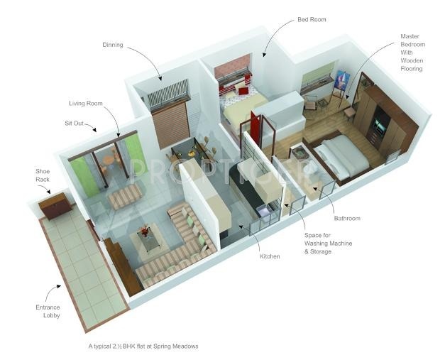 Kenjale Spring Meadows (2BHK+2T (990 sq ft) 990 sq ft)