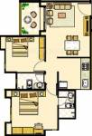Floor Plan (2BHK+2T) Gulmohar Helios Floor Plan (2BHK+2T)