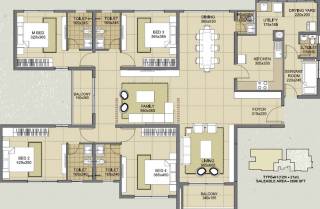 Skyline Skyline Exotica (4BHK+5T (2,898 sq ft) + Servant Room 2898 sq ft)