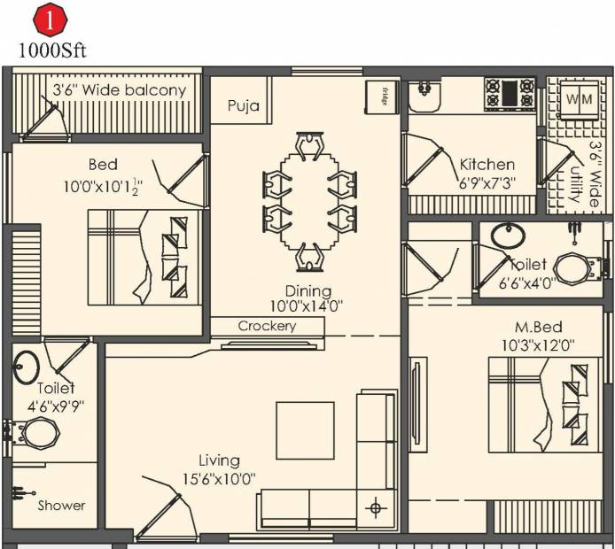 Vaishno Raj Laxmi Residency (2BHK+2T (1,000 sq ft) + Pooja Room 1000 sq ft)