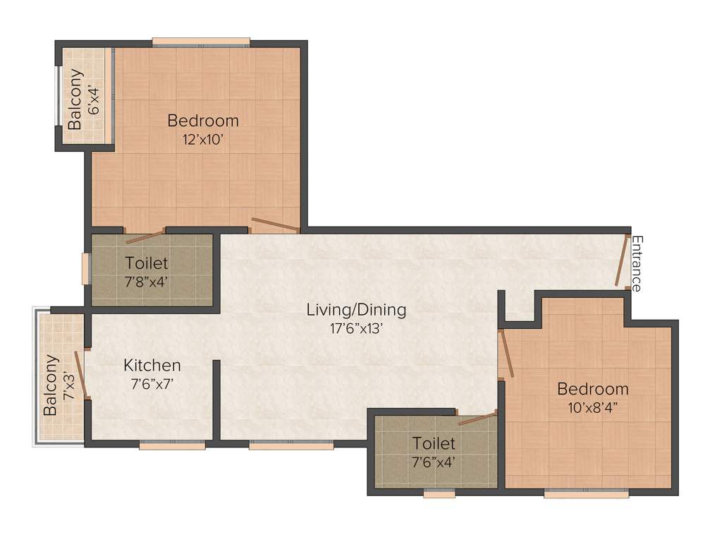 Poojaa Jeyam (2BHK+2T (880 sq ft) 880 sq ft)