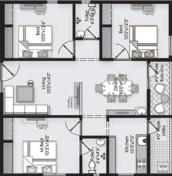 Vaishno Squre (3BHK+2T (1,280 sq ft) 1280 sq ft) Vaishno Squre (3BHK+2T (1,280 sq ft) 1280 sq ft)