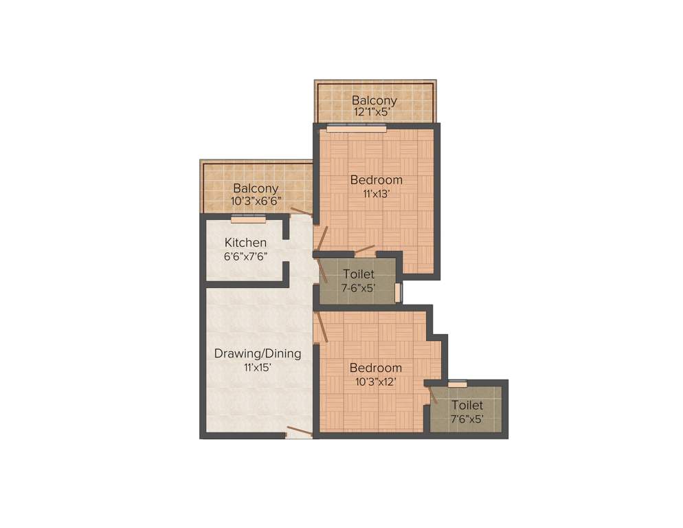 Ace Platinum Zeta 1 (2BHK+2T (1,200 sq ft) 1200 sq ft)