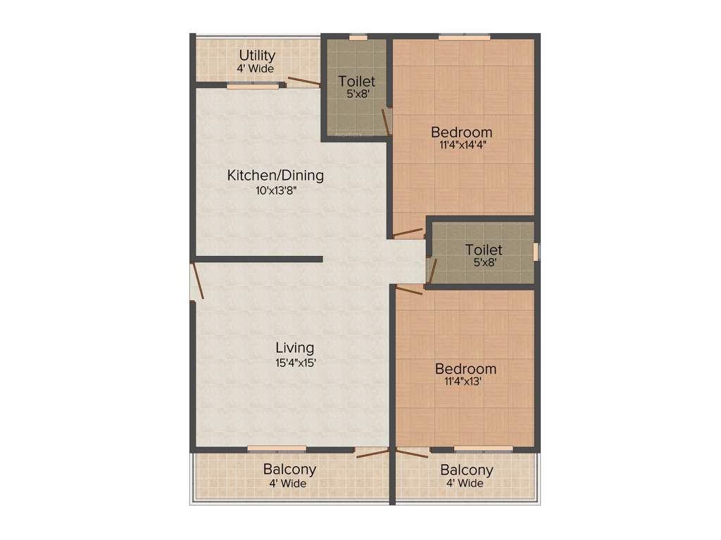Terra Signature Square (2BHK+2T (1,270 sq ft) 1270 sq ft)