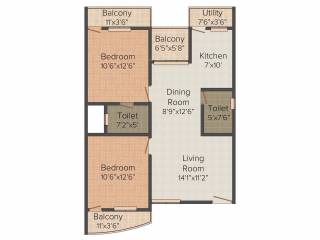 Sowparnika Sanvi (2BHK+2T (1,165 sq ft) 1165 sq ft) Sowparnika Sanvi (2BHK+2T (1,165 sq ft) 1165 sq ft)
