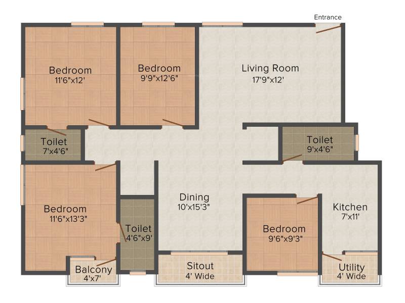 VR Shobha Meadows (4BHK+3T (1,770 sq ft) 1770 sq ft)