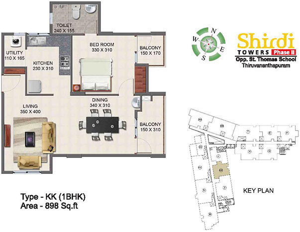 Sowparnika Shirdi Phase II (1BHK+1T (898 sq ft) 898 sq ft)