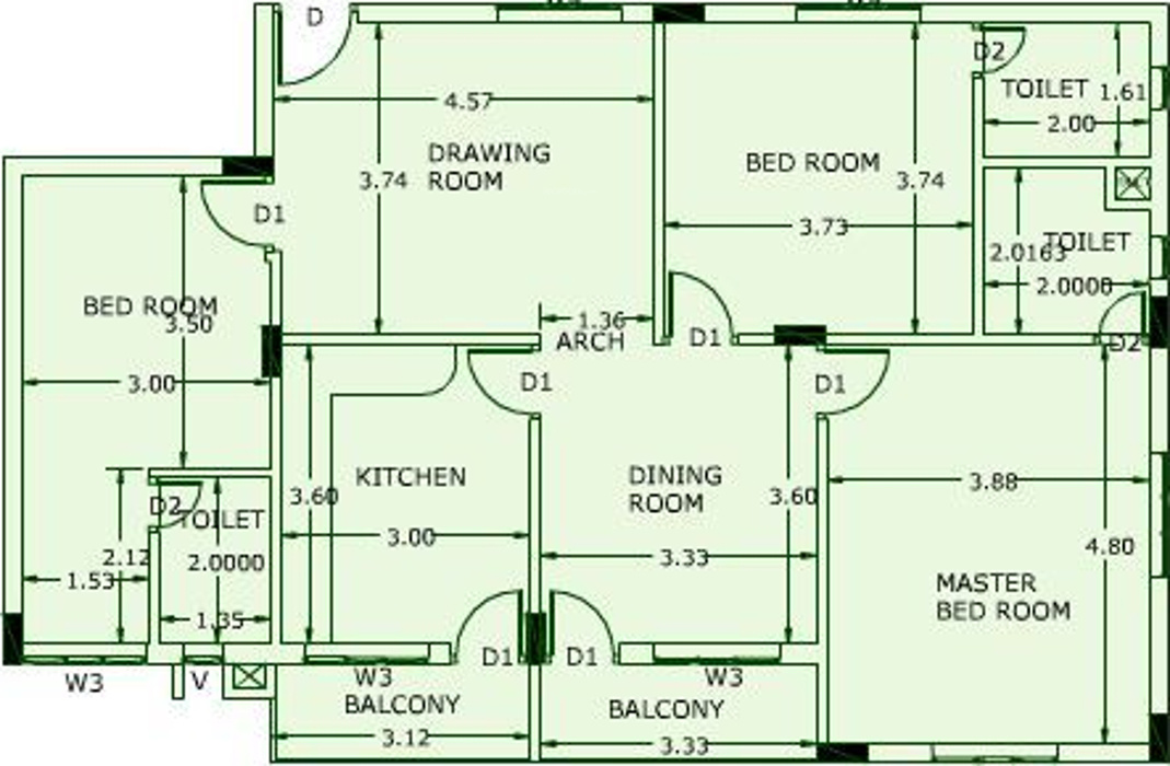 Kalpaka Builders Green Emerald (3BHK+3T (1,463 sq ft) 1463 sq ft) Kalpaka Builders Green Emerald (3BHK+3T (1,463 sq ft) 1463 sq ft)