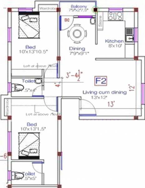 Rohaan Constructions Rohaan Tower (2BHK+2T (1,137 sq ft) 1137 sq ft)
