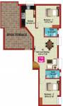 JKB Galaxy (2BHK+2T (877 sq ft) 877 sq ft)