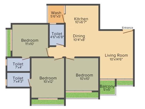 Aaryan Aavishkar (3BHK+3T (1,440 sq ft) 1440 sq ft)