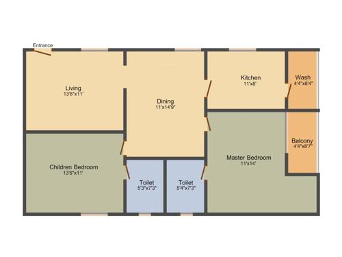 Ista Ista Avenue (2BHK+2T (1,245 sq ft) 1245 sq ft)