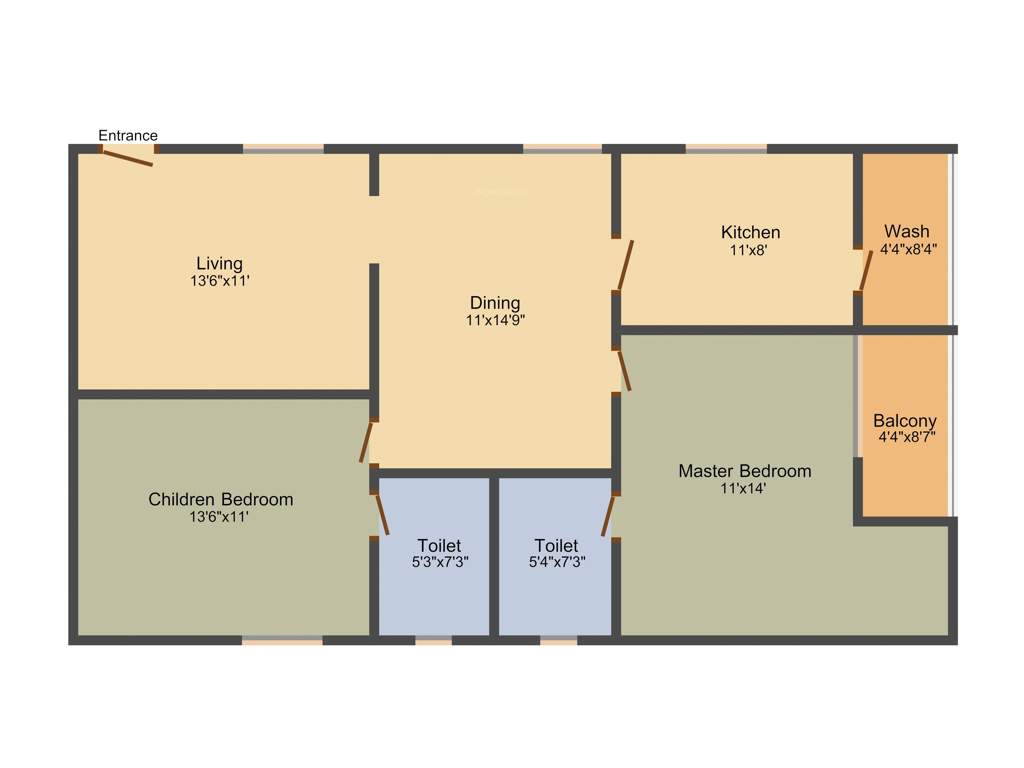 Ista Ista Avenue (2BHK+2T (1,245 sq ft) 1245 sq ft)