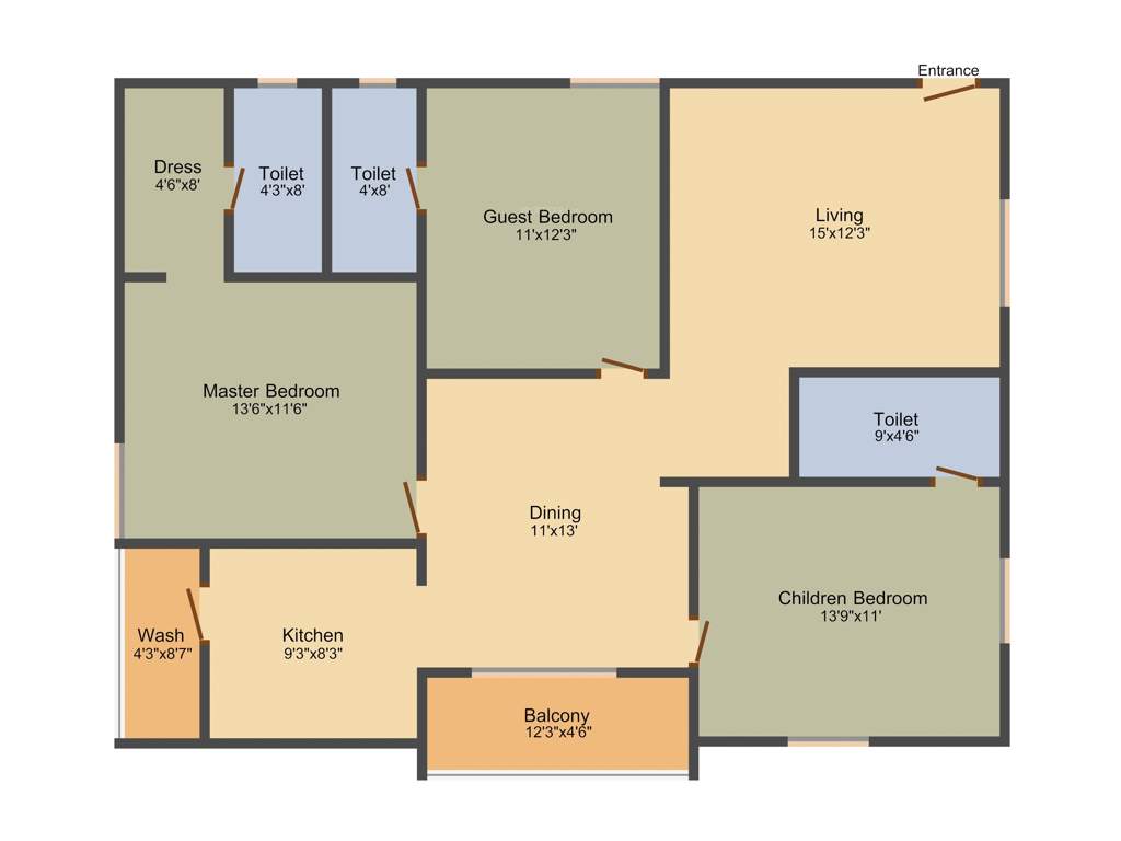 Ista Ista Avenue (3BHK+3T (1,585 sq ft) 1585 sq ft)