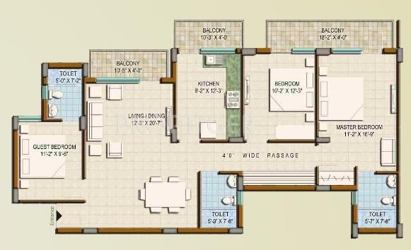 Universal Greens (3BHK+3T (1,536 sq ft) 1536 sq ft) Universal Greens (3BHK+3T (1,536 sq ft) 1536 sq ft)