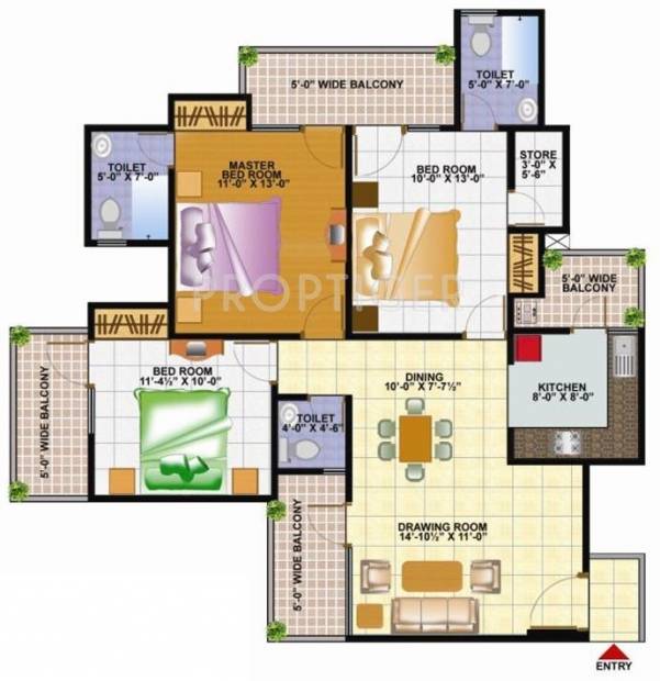 Techman Moti Residency (3BHK+3T (1,320 sq ft) 1320 sq ft)