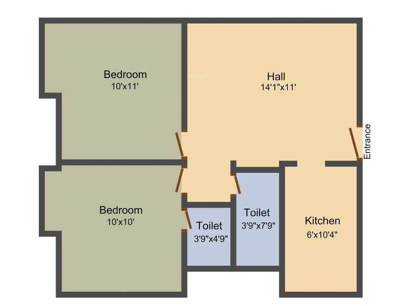 CS TSR Homes (2BHK+2T (691 sq ft) 691 sq ft)