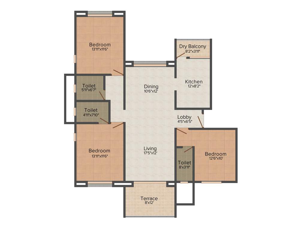 Nishant Blaize (3BHK+3T (1,553 sq ft) 1553 sq ft)