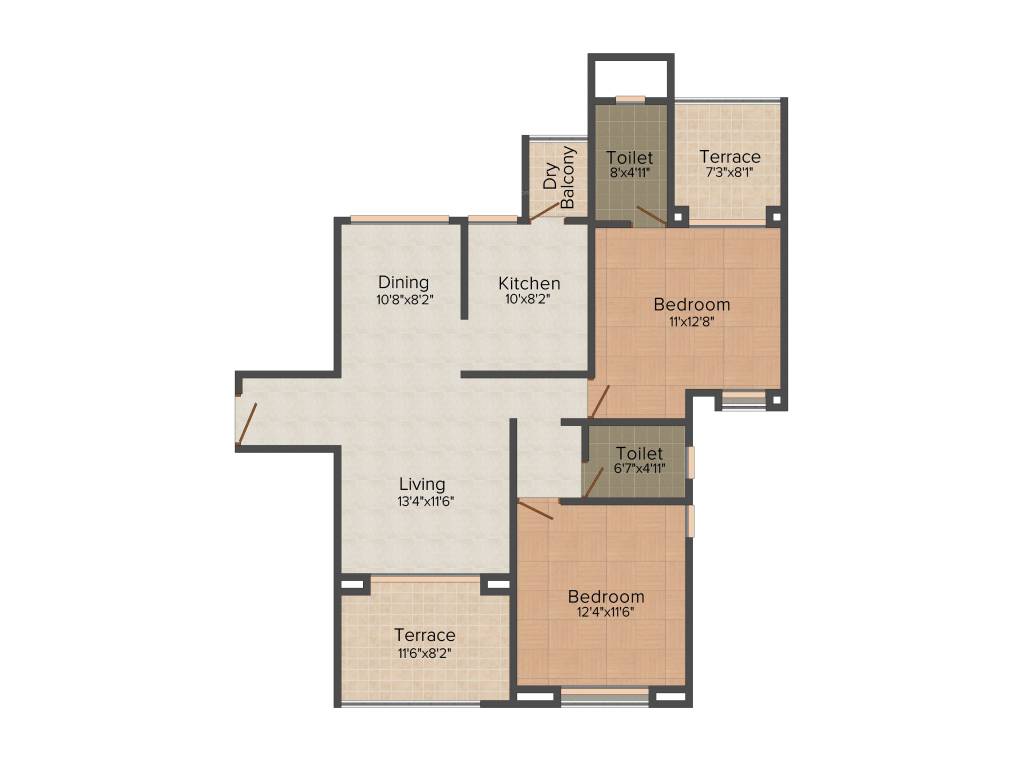 Nishant Blaize (2BHK+2T (1,148 sq ft) 1148 sq ft)