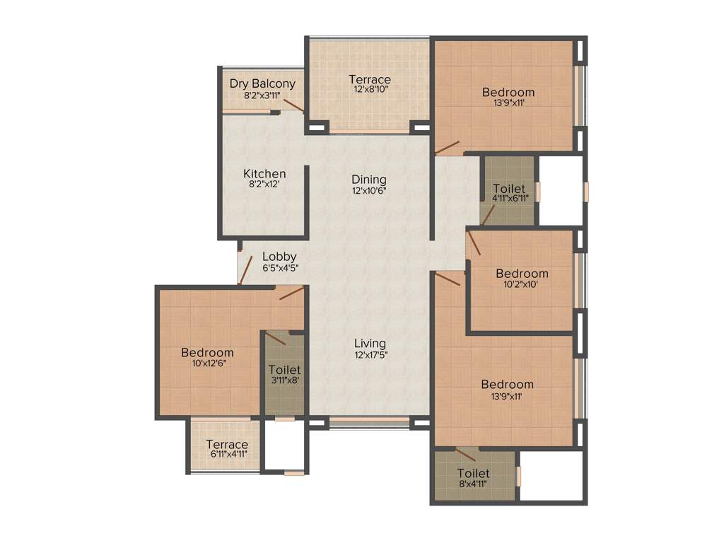 Nishant Blaize (4BHK+3T (1,698 sq ft) 1698 sq ft)
