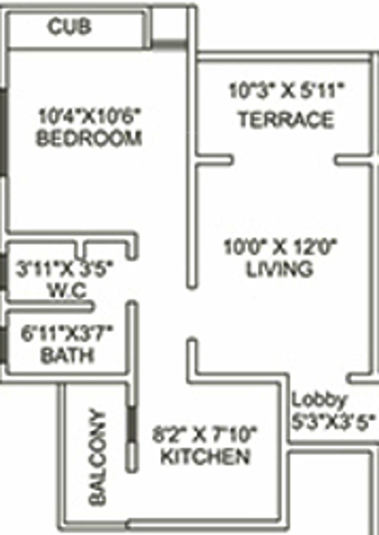 Nishant Iken (1BHK+1T (610 sq ft) 610 sq ft)